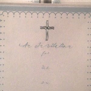 Set of 3 packages of invitations, 12 count each in light blue with Cross